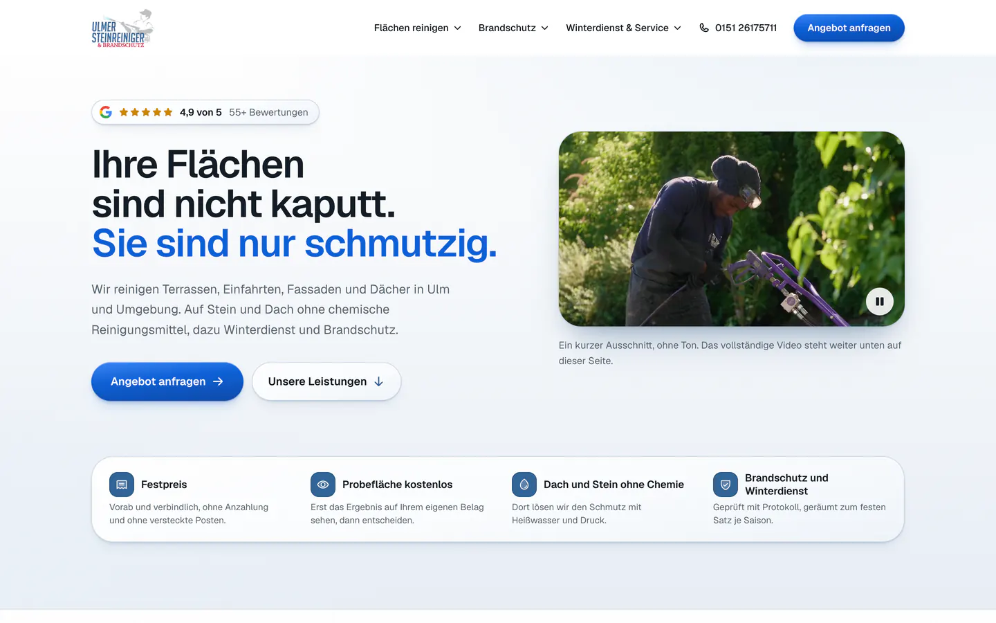 Startseite von Ulmer Steinreiniger