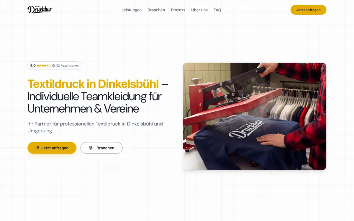 Screenshot der Website von Wagners Druckbar